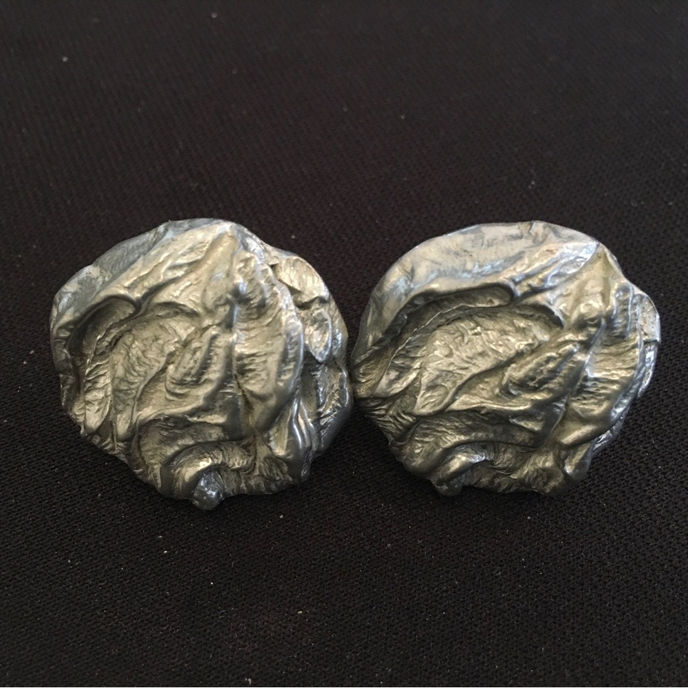 Small Round Textured Clip-on earrings by Joanne Cooper
